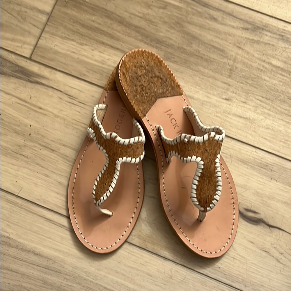 Jack Rogers Women's Tan and White Sandals